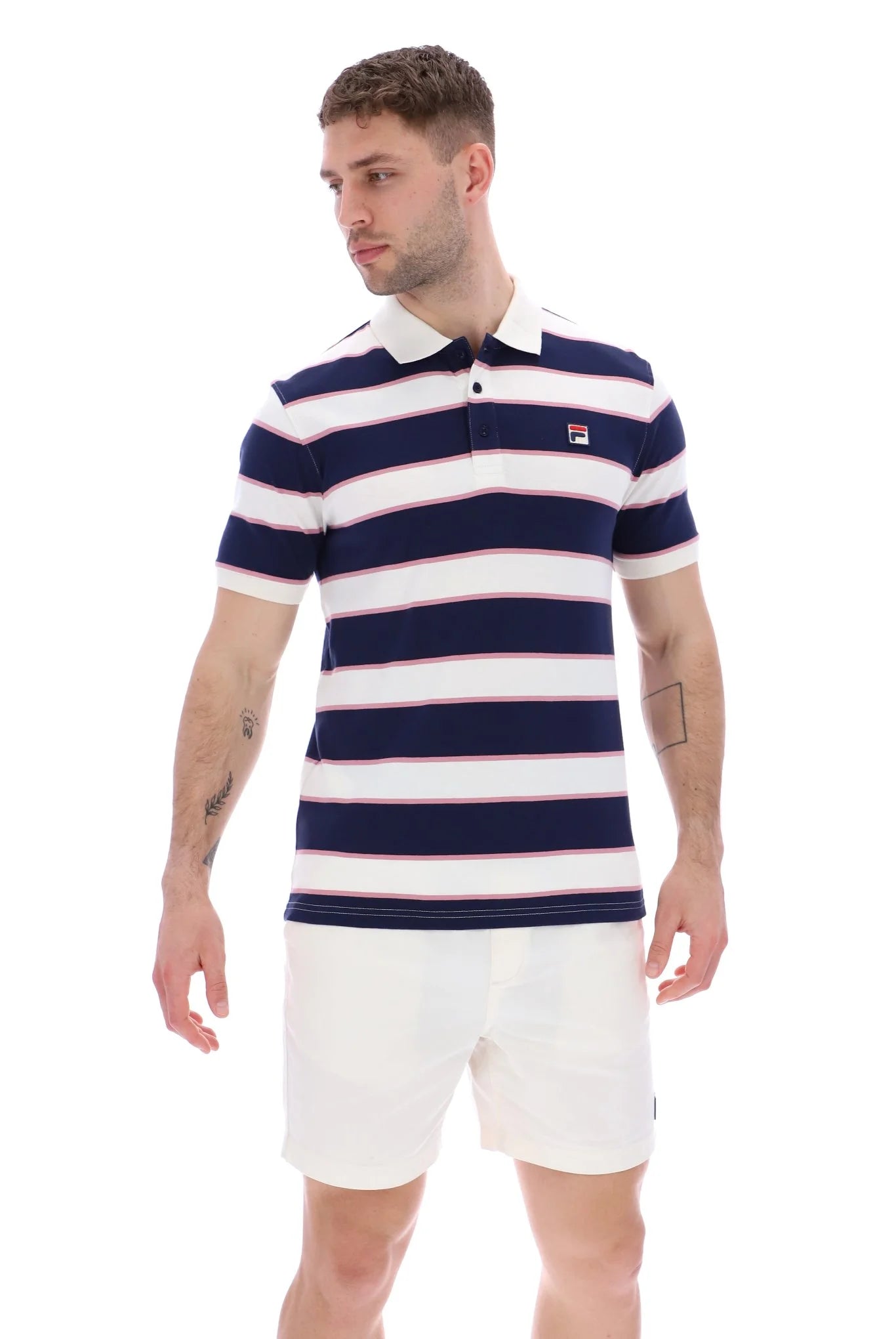 Yarn dye stripe polo