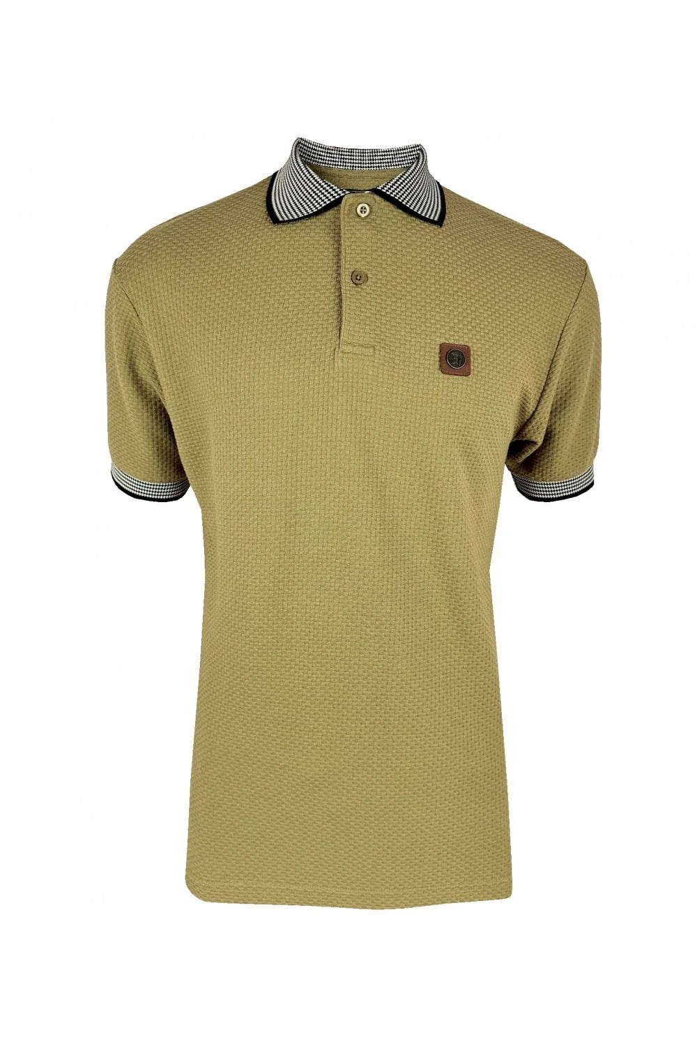 Jacquard collar textured polo