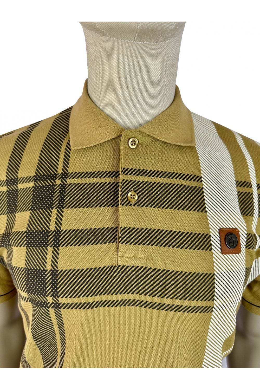 Oversize check panel polo