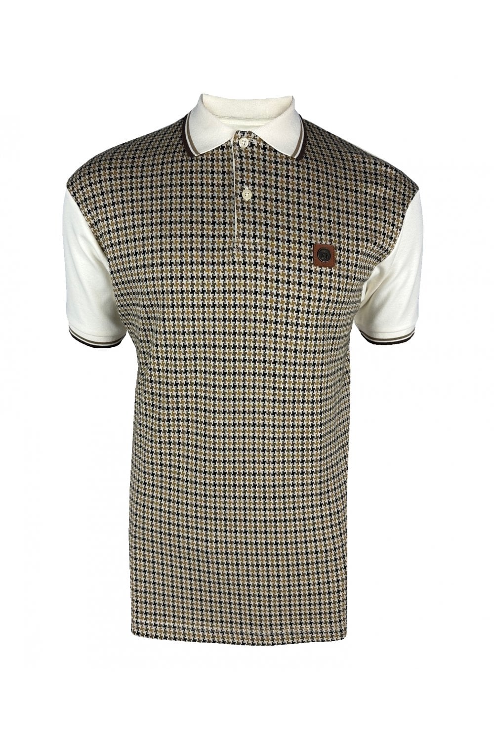 Houndstooth panel polo