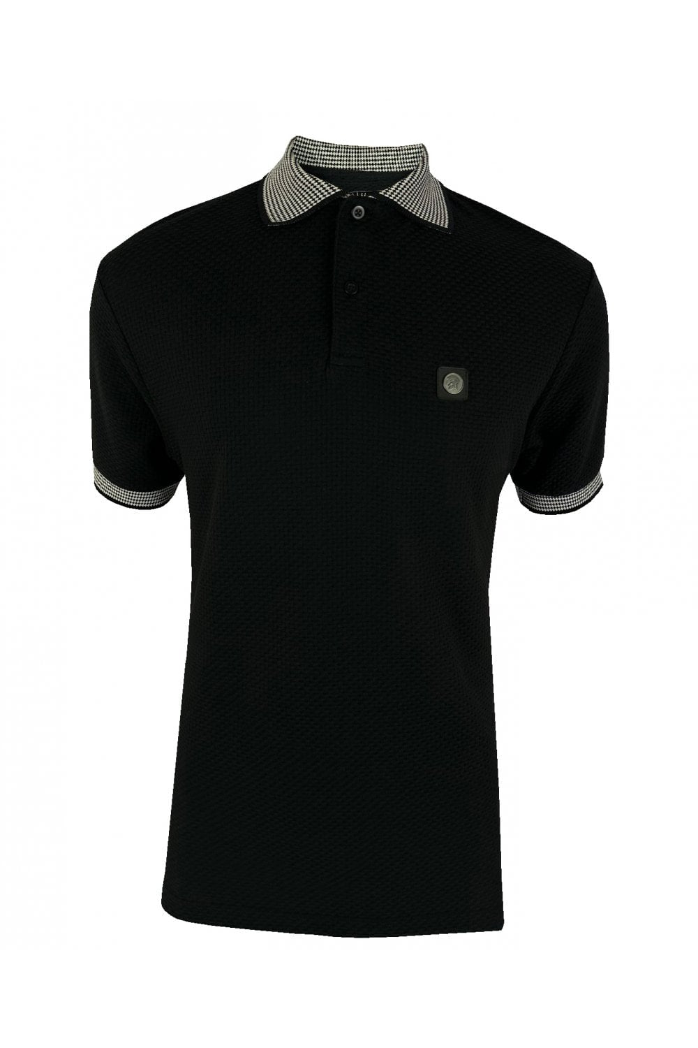 Trojan Jacquard collar textured polo